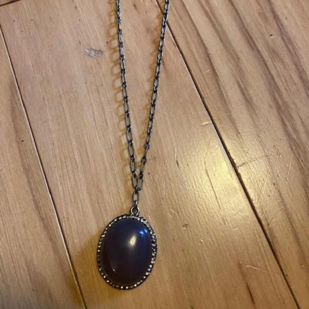 Long Necklace Purple Stone